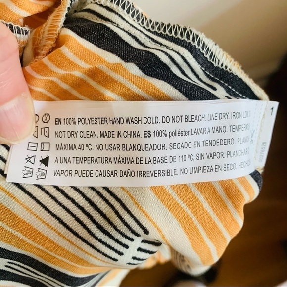 FOREVER 21 Orange Striped Jumpsuit Sz S - Picture 5 of 10